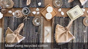 CHARDIN HOME Sky Blue & White Pinstripe Napkin, 18x18 in, Set of 6 Everyday Cloth Napkins, Recycled Cotton, Also Perfect for Holidays, Dinner Parties, Birthdays, Weddings, Hotels