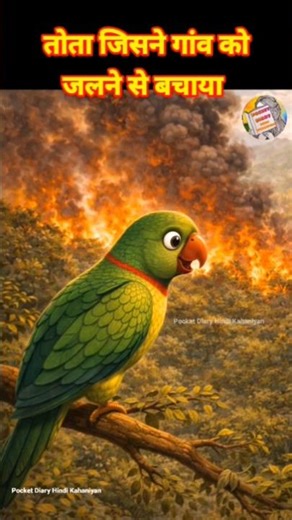 तोता जिसने गांव को जलने से बचाया l Pocket Diary Hindi Kahaniya l HINDI SHORTS l #shorts #tota #gaon