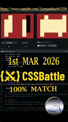 CSS BATTLE 1st MARCH 2026 #cssbattle #cssbattles #CssBattleDaily #codinganddecoding #coding #css