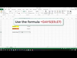 How to count number of days since date in Excel