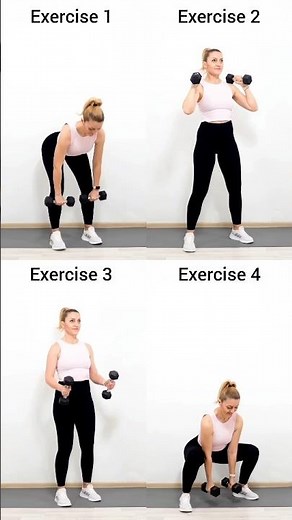 ✅ Do these 4 Simple Exercises for a Full Body Strength Workout💪💥 #homeworkout #fullbody #dumbbells