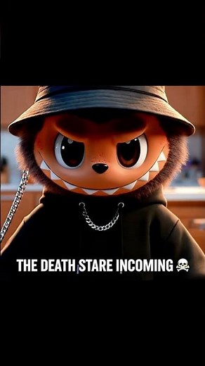 Labubu stares when your roommate eats everything in the refrigerator 🧊😐😂 #labubu #meme #funnyshorts