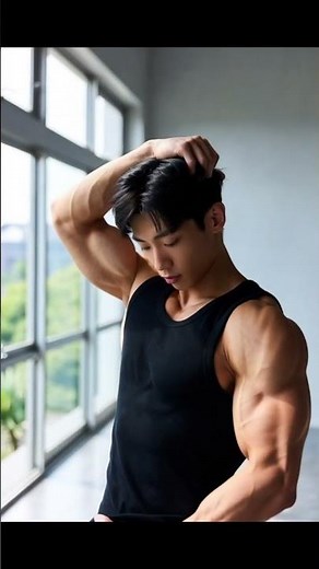 Japanese Fitness Athlete Checking His Six-Pack Abs #muscle