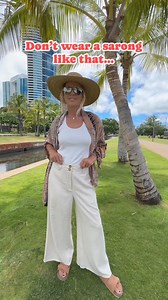 136K views · 1K reactions | Share with someone who likes cardigans! Here’s a fun hack to make a cardigan / cape from a sarong, pareo or oversized scarf! What do you think ? I have 15% discount code for those pants a tank top - let me know if you need it 殺 #scarf #scarfstyle #sarong #pareo #cardigan #scarvesfordays #scarves | Blonde Beach Vibes | Facebook