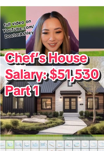 building a house for a chef in @The Sims 4 using a real-life annual salary of $51,530 as our budget! 🧑🏼‍🍳 use code DOCTORASHLEY at checkout hehe #sims #thesims #sims4 #EAPartner #CareerSalaryBuildChallenge