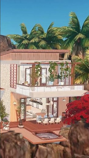 THE SIMS 4 | Beach House on the Rocks | ASMR Speed Build