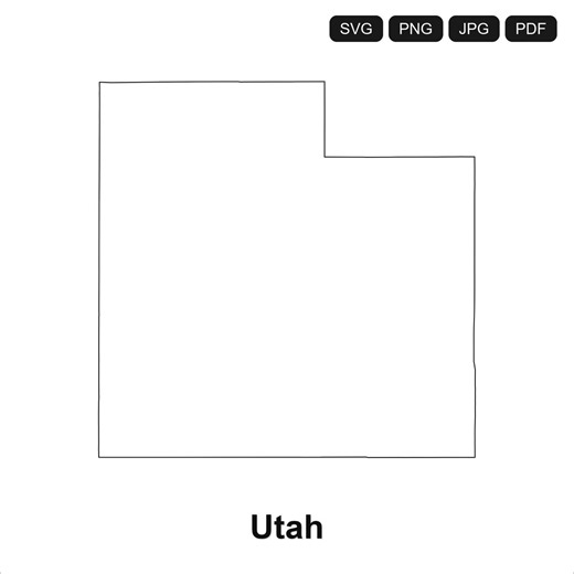 Utah Outline Map SVG PNG PDF | Cricut Silhouette Cut File (digital Download) - Etsy