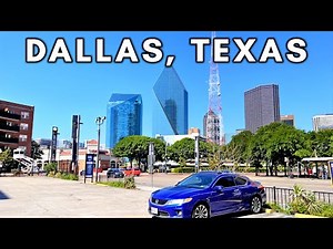 Texas Walking Tour USA - Downtown Dallas Walking Tour - 4K