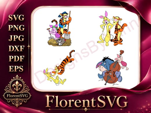 Winnie the Pooh Christopher Robin Pooh Tigger Eeyore Piglet Rabbit Musical Parade SVG - Instant Download - Etsy