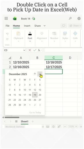 Double Click in Cell to Pick Date Using Calendar in Excel