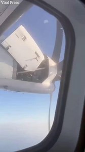 Terrifying moment passengers watch plane engine breaking apart mid-air | The Sun