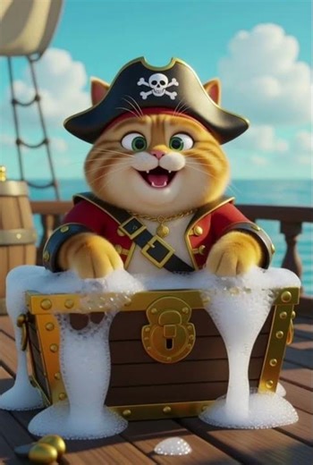 cat pirate captain #trendingshorts #cat #ai #shortsfeed #viralvideo