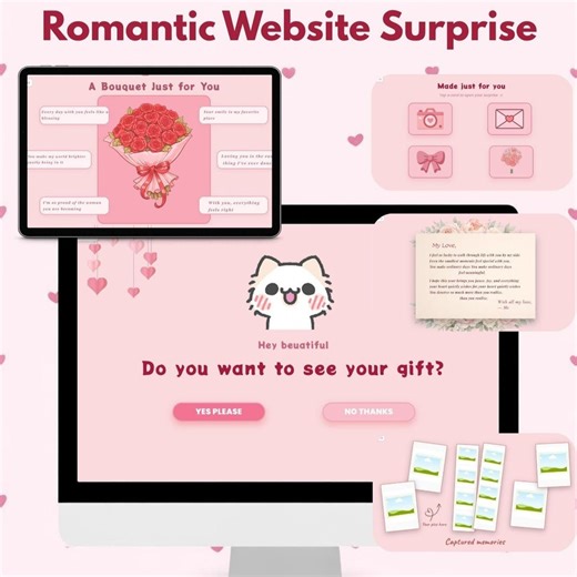 Romantic Digital Love Website Gift | Personalized Surprise for Boyfriend or Girlfriend | Interactive Couple Website | Relationship Gift - Etsy