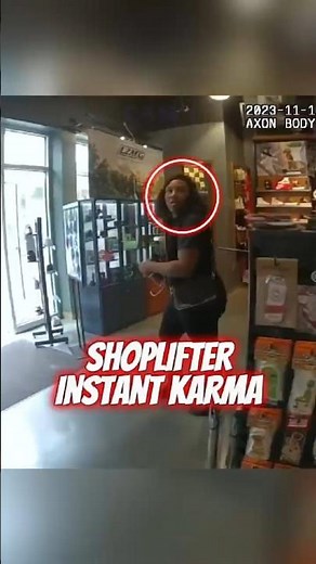 Shoplifter Escape Attempt FAILS After One 'Funny' Brutal Crash After Hitting a Pole 😳 #instantkarma