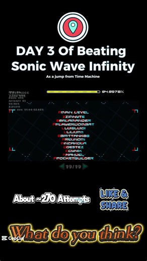 Day 3 of Beating Sonic Wave Infinity as a Jump from Time Machine