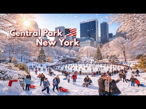 Central Park Winter Walk ❄️ Snowfall in New York City 4K