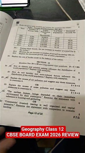 CBSE 2026 CLASS 12 set 2 GEOGRAPHY ANSWER KEY | CBSE PAPER REVIEW #cbseboard2026 #cbseclass12