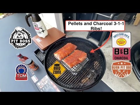 Pitboss Phoenix Pellet-Charcoal Smoker-Grill! / 3-1-1 Ribs! / Charcoal and Pellets Together