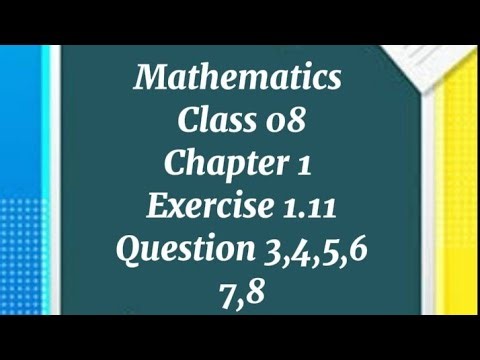 Class 8 maths unit 1 exercise 1.11 question 3to8#maths #easy #exam #tricks #solution #learn