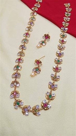 2.5K views | ⭕Exclusive Long Shari Chain ❤ ✨ 100% Gold Plated color with Antique Polish  AD Stone Work   Limited stock – আগে অর্ডার করুন এখনই!  Visit our showroom at  Genetic Plaza, Shop #212, Dhanmondi  27 Shaptak Square, Shop #05, Dhanmondi | Britto | Facebook