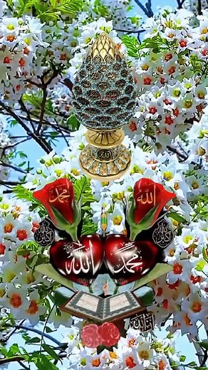 Vibrant Islamic Symbols with Floral Backgrounds