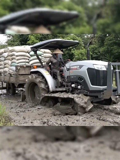 YANMAR Tractor Stuck in Mud? Never #tractor #power #mud
