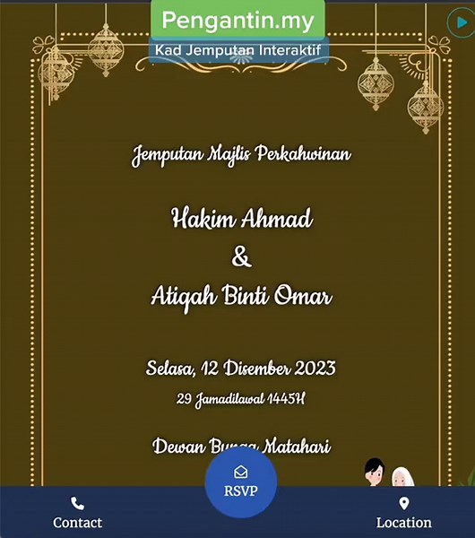 Pengantin.my Kad Jemputan Kahwin Online Digital - Animasi Thema 1 #pengantindotmy #kadkahwindigital #kadkahwin #kadkahwinmurah #kadkahwinonline #ekadkahwin #ekadkahwinmurah #ekadkahwindigital https://pengantin.my
