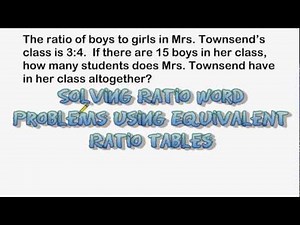 Using Equivalent Ratio Tables To Solve Word Problems