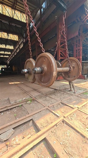 Big wheelset inside railway workshop | #safety #train #railwayworkshop #railway