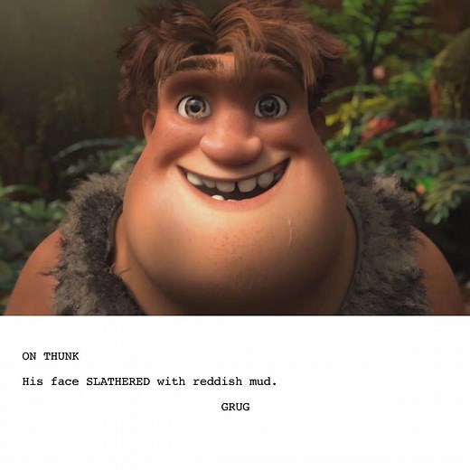 Every great comedy starts on the page! Here's the script-to-screen for #TheCroods! #DreamWorks #DWAScriptToScreen | The Croods: A New Age