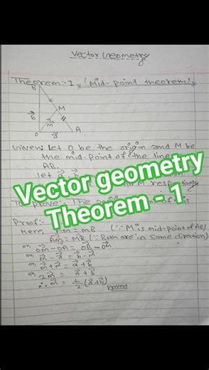 mid-point Theorem-1 Vector geometry #optmaths