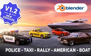 【blender插件】Transportation Pro 2.0 汽车运输工具插件，内置超全车漆材质HDRI背景！