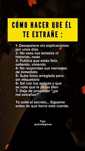 Cómo hacer que el te extrañe #psicología