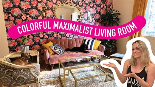 DIY Colorful Renter Friendly Apartment Makeover | Maximalist Living Room