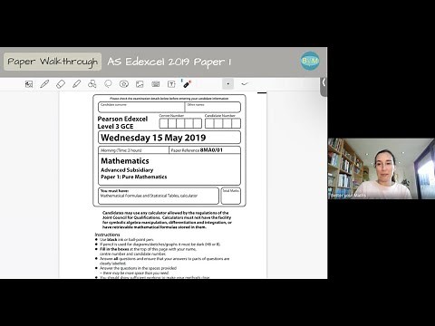 AS-Level maths Paper Walkthrough Edexcel 2019 Pure Paper 1