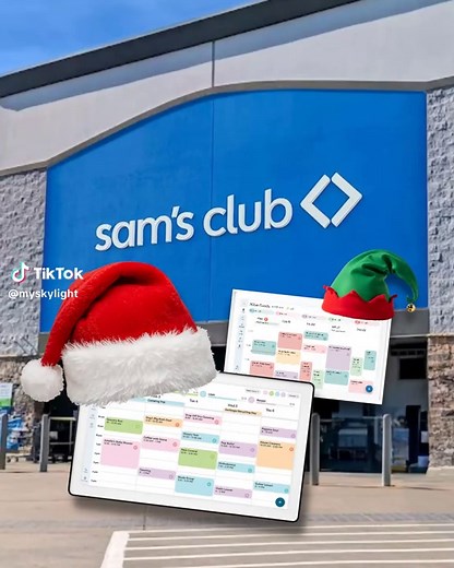 You and who? Tag your bestie to schedule a last-minute @samsclub run 👯‍♀️ #skylightcalendar #digitalcalendar #samsclub #samsclubfinds #lastminutexmas