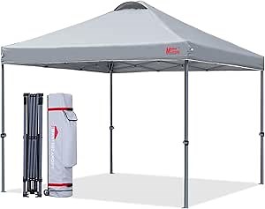 MASTERCANOPY Durable Ez Pop-up Canopy Tent with Roller Bag (12x12, Gray)