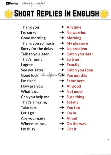 👉Unlock the Power of Short Replies: Easy Tips for Conversations🌟