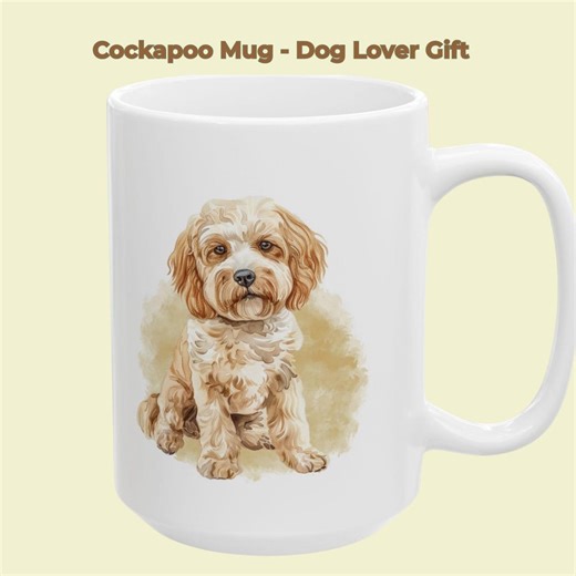 Watercolour Cockapoo Mug, Cute Dog Lover Coffee Cup, Cockapoo Owner Gift, Pet Mom Present, Pastel Puppy Ceramic Tea Mug,dog Mom Kitchen Gift - Etsy