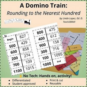 Rounding to the Nearest Hundred, 2nd Grade Math, Sort and Match Activity