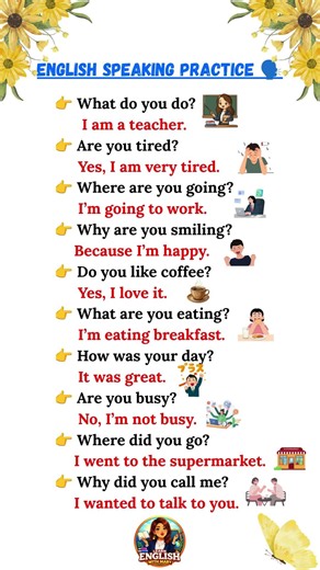 English Conversation Practice – Everyday Questions & Answers 🗣️ #englishforbeginners