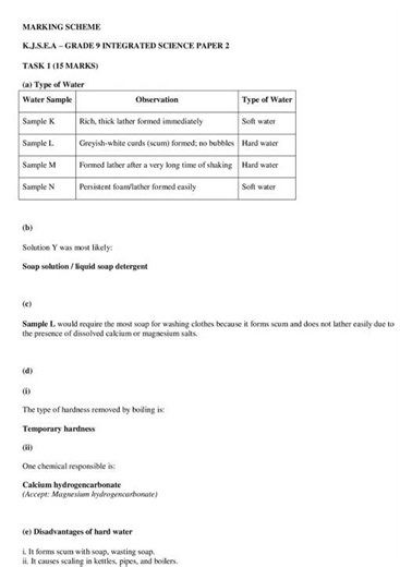 grade 9 integrated science paper 2 end of term 2 2026 exam with marking scheme
