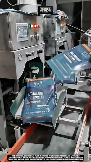 Automatic Bag Filling powder bags using Work Tool Industrial Weighing Bag Filler #tool #worktool