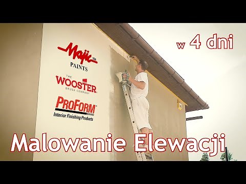 Elewacja zewnętrzna domu malowanie kleju - renowacja - malowanie fasady, farba elewacyjna Majic USA