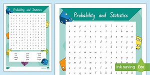 Probability and Statistics Word Search