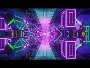 4K Sci-fi Endless Urban Neon Tunnel l Loop Screensaver