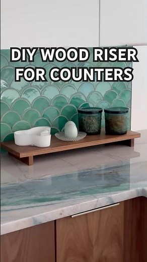 How to Make an Easy DIY Wood Riser for the Kitchen Counter #diywoodcraft #midcenturystyle #easydiy