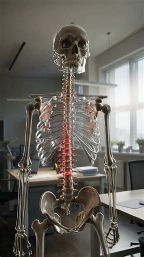 Sitting Is Crushing Your Spine 💀 #glassskeleton #anxietyattack #chronicstress