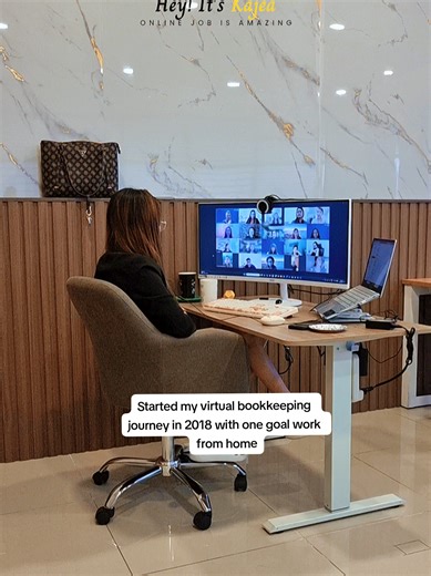 Started my virtual bookkeeping journey in 2018 with one goal: work from home. No shortcuts. One skill at a time. Show up. Every day. Small steps. Big results. If you’re starting keep going. Your future clients are coming. ✨ #heyitskajea #onlinejobisamazing #virtualassistant #bookkeeping #freelancer