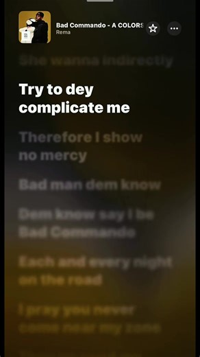 Bad commando - Rema #rema #badcommando #lyricsvideo